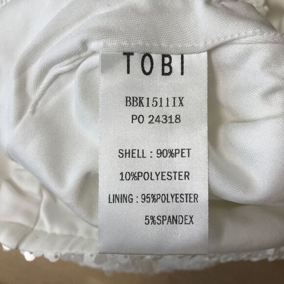 TOBI - WOMEN'S SMALL - WHITE SEQUINED HOLIDAY PARTY PENCIL SKIRT - Picture 5 of 6